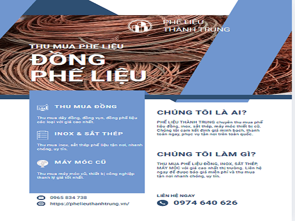 Công ty Thu Mua Đồng Phế Liệu Tại Tây Ninh Uy Tín